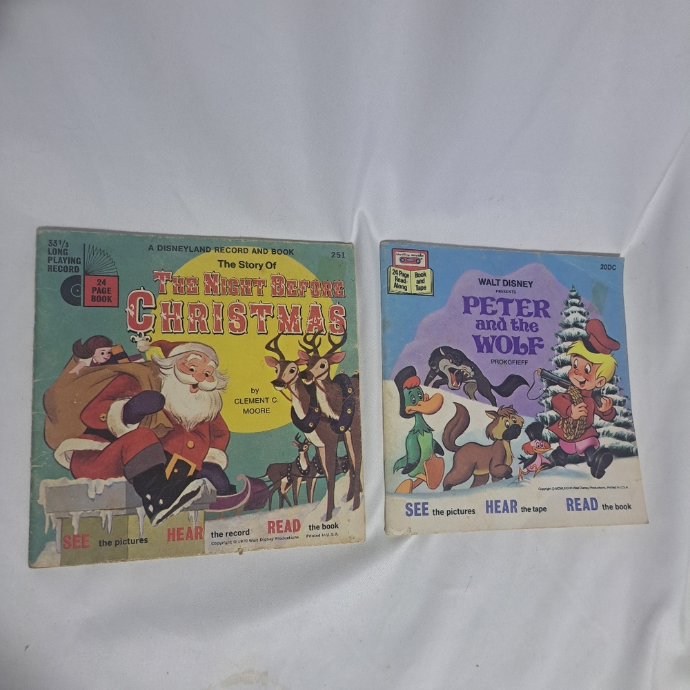 VTG Disney See Hear Read - Twas The Night / Peter And The Wolf - Books Only